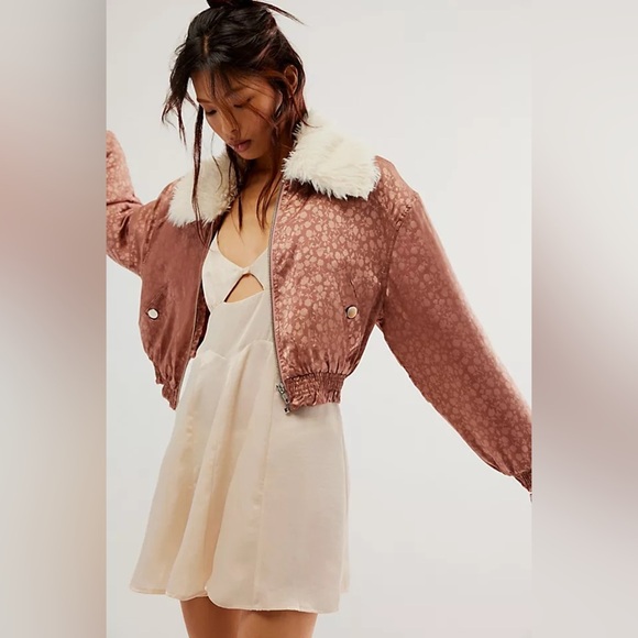 Free People Jackets & Blazers - Free People Crafted Floral Bomber Jacket